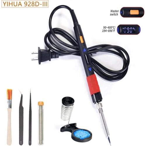 YIHUA 928D-III Soldering Irons Handle 110W Adjustable Soldering Irons With Temperature Control Switch High Quality Welding Tools