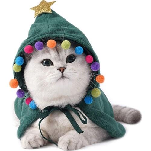 Christmas Cat Clothes Cosplay Cape Warm Puppy Role Play Fancy Dressing Up Costume Photo Props Pet Products Pet Shawl Cloak