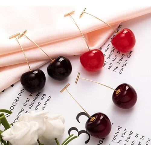 Cherry Earrings серьги Earrings for Women kolczyki Brithday Party Jewelry Gift boucle oreille femme damskie orecchini donna