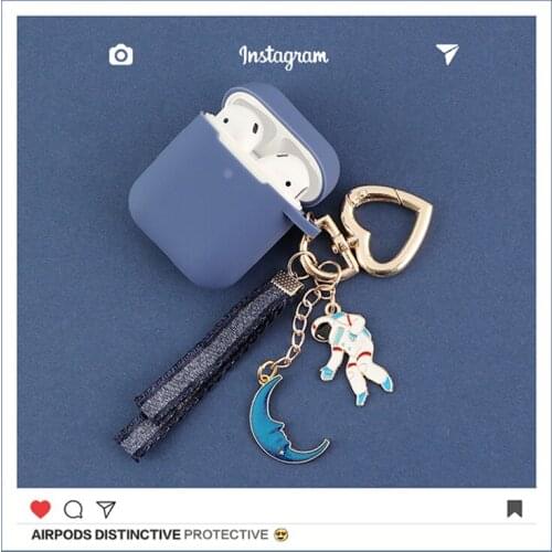 Astronaut Case For AirPods 1 2 Cartoon Moon Silicone Bluetooth Earphone Case For Apple AirPods Charger Box Protective Cover