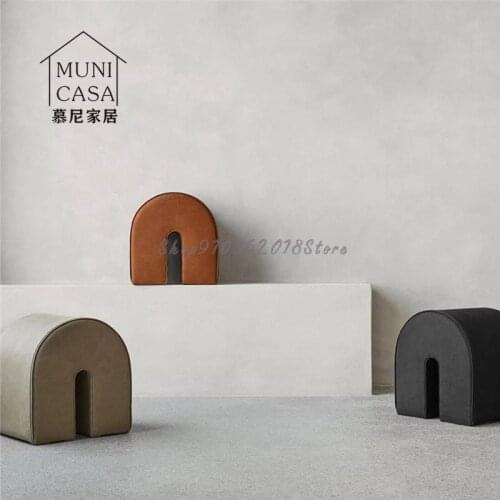 Nordic ins wabi-ji wind creative designer net red sofa stool makeup stool home replacement shoe stool model room seat stool