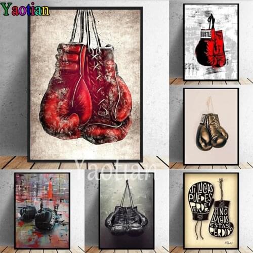Sports Room Boxing Gloves 5d Diy Diamond Painting Mosaic Picture Of Rhinestone Cross Stitch Kit Diamond Embroidery Handmade Art
