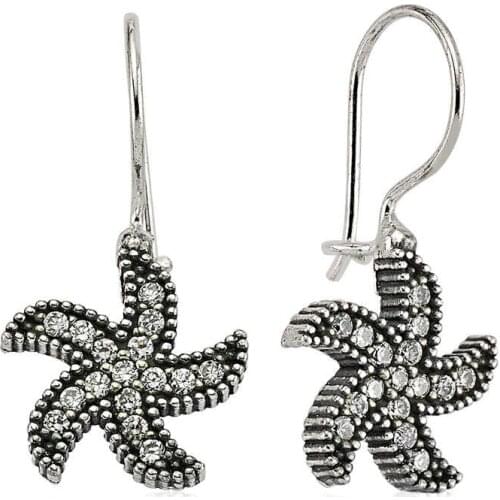 Tevuli 925 Sterling Silver Sea Star Dangle Earrings