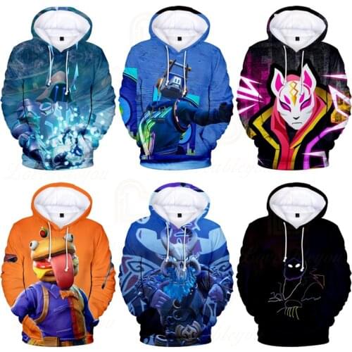 Men and Women Fortnite Hoodie Battle Royale Cartoon ESports Jacket Tops Teen Clothes Kids Hoodies 3D Harajuku Sweatshirt