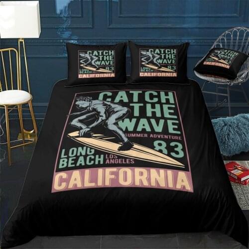 05 Surf4 Quilt Cover Pillowcase 3Piece Comforter Bedding Set With Pillow Case Single Double Duvet Cover Home Decora