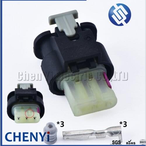 1 Set 3 Pin Auto waterproof connector Electrical Plug Socket 2-1718644-1 2-1718652-1 For VW Audi BMW Motorcycle sensor plug
