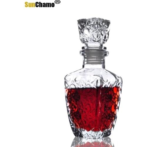 1PC Glass Whiskey Liquor Wine Drinks Decanter Crystal Bottle Wine Carafe Gift 250ML 500ML 850ML JR 1081