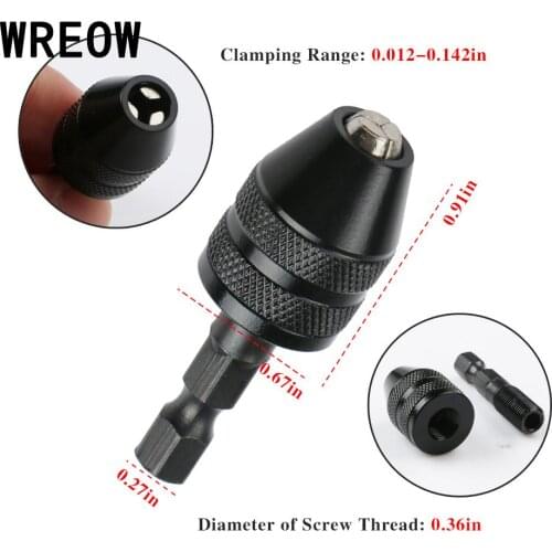 1Pc 0.3-3.6mm Drill Chuck Bit Universal Keyless Quick Change Hex Shank Twist Drill Chuck Screwdriver Impact Driver Adaptor