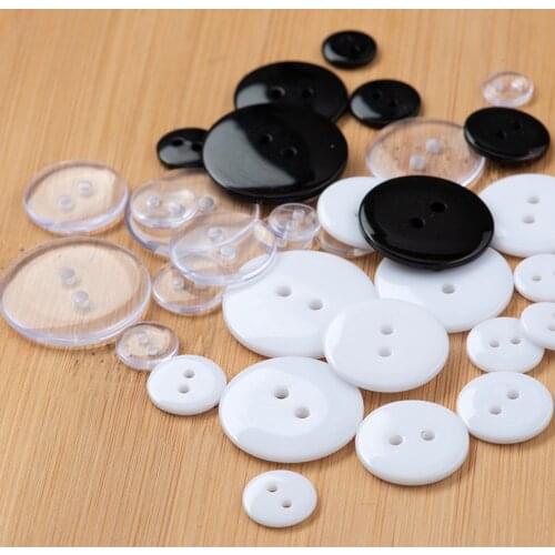 100pcs 9-25mm Resin Two Holes Round Buttons For Kids Baby Clothing DIY Buttons Bag Sewing Crafts Scrapbooking Accessories