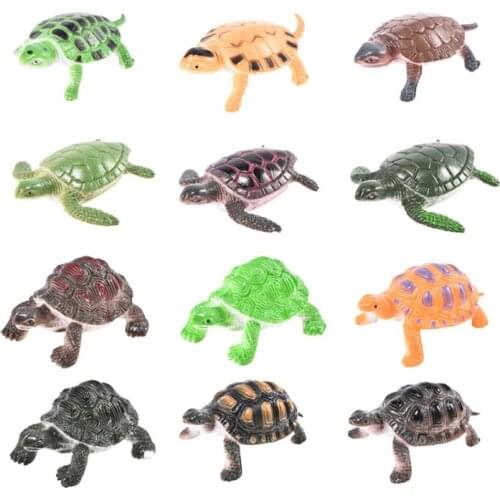 12pcs/set Simulation Animal Tortoise Figures Model Toys Halloween Jokes Trick Kids Educational Collection Gift