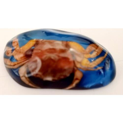 12 pcs real crab insect big size fashion blue color keychain