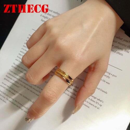 3pcs Rings Combination Women Jewelry Trendy Shameen Stainless Steel Tail Ring Steel Gold Rose Color Couple Wedding Rings Gifts