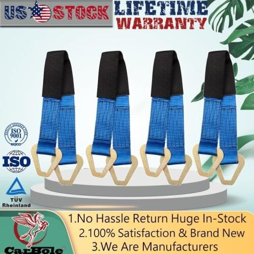 4 HD 24 Inch Axle Straps Racing Car Trailer Hauler Tow Truck ATV Tie Down Strap