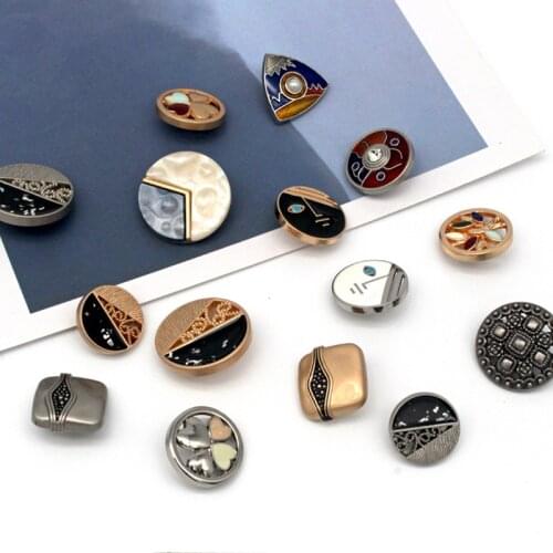 5pcs Decorative Buttons for Clothing Sewing Women Coat Suit Gold Metal Button on Clothes Needlework Accessorie apparel