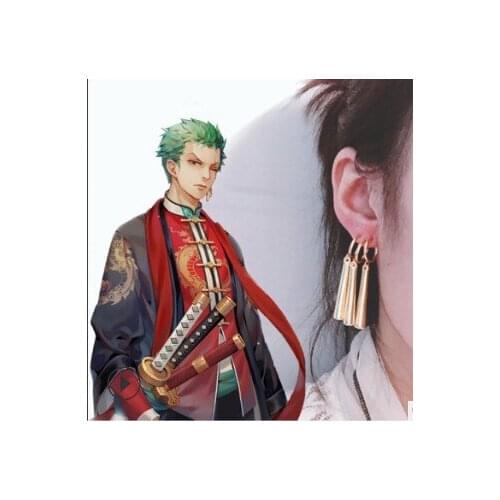 Anime One Piece Roronoa Zoro Earrings for Women Men Earring Cosplay Jewelry Women Drop Earring Female Dangle Earing Gift