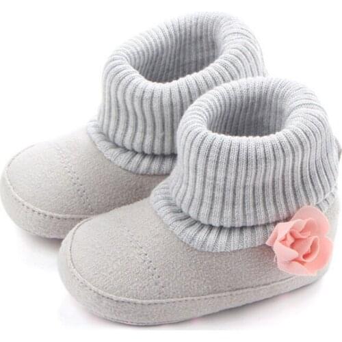 Winter Autumn Warm Baby Shoes Crib Pram Baby First Walkers Kids Newborn Infant Toddler Flower Boots Girls Snowfield shoes