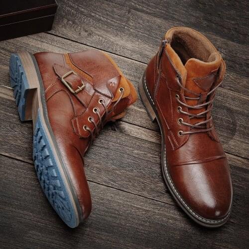 7~13 Men Boots Comfortable Fashion Casual Leather Boots #AL601C4