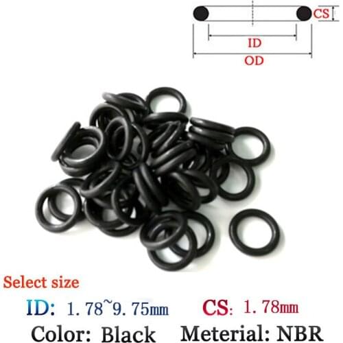CS 1.78mm Fluoro Rubber O-Ring 50pcs Washer Seals Plastic gasket Silicone ring film oil and water seal gasket NBR material Ring