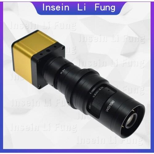 HD Industrial Camera HDMI Video Microscope Suppresses Strong Light Anti-reflective 200X Zoom C-Mount Lens PCB Metal Detection