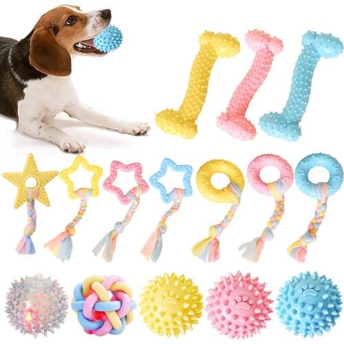 Pet Toy Dog Ball Pet Tooth Cleaning Chewing Rubber Toys For Small Dogs Rubber Dog Toy Pet Teething Dog Favors Bite Dog Rope Toy