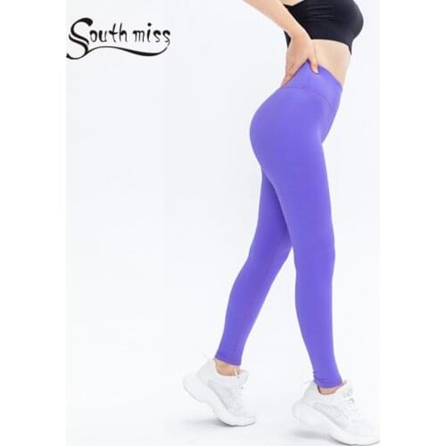 Premium Solid Blue Purple Yoga Legging Breathable Gym Tight High Rise Hips Push Up Quick Dry Gym Wears Full length Sport TIghts