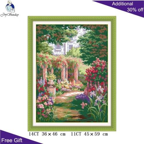 Your Gift Beautiful Garden Home Decor F337(2) 14CT11CT Counted and Stamped Romantic Backyard Garden Embroidery Cross Stitch Kits