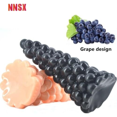 NNSX Grapes Anal Plug Cone-Shaped Dildo Shape Soft Dilator Particles Adult Sex Toys Vagina Orgasm For Woman Couples Gay