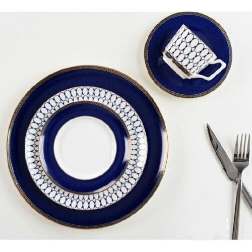 Tableware Bone China Western Dish Afternoon Tea Coffee Cup Snack Dish Home European Style Restaurant Model Room Decoration