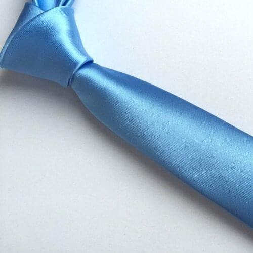 Skyblue Mens Solid Color Tie High Quality Jacquard Woven Necktie