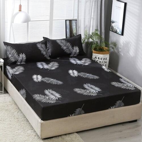 New Modern Bedding Linens King Size Print Pattern Fitted Sheet for Double Bed Sabanas Mattress Cover Bedding Linen Spring Summer