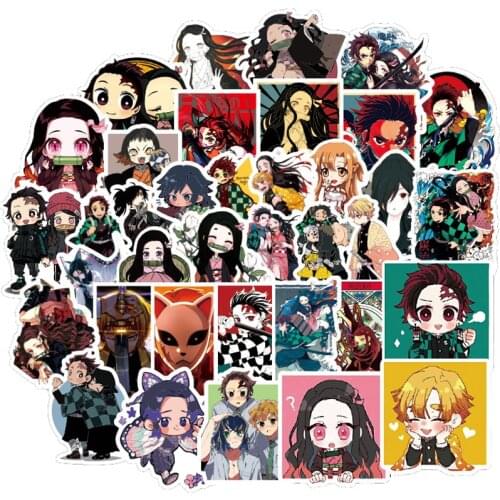 10/30/50PCS Anime Demon Slayer Kimetsu no Yaiba Stickers DIY Travel Luggage Fridge Laptop Cartoon Sticker Classic Decal for Kid