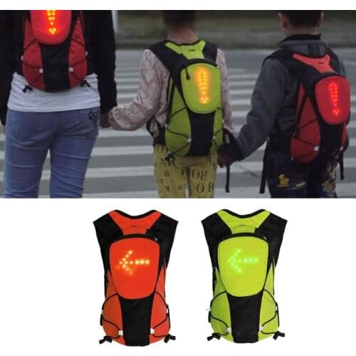 Lightweight Reflective LED Signal Light Backpack Remote Control Turn Signal USB Rechargeable Outdoor Sport Safety Bag