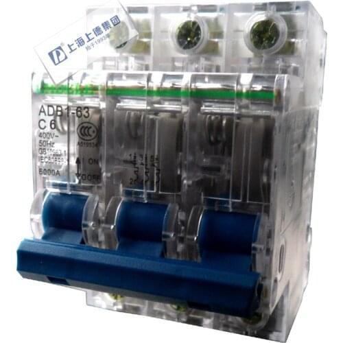 Tak DZ47-3P C6A short circuit protection switches on small open/DZ47-63 three-phase three-line transparent