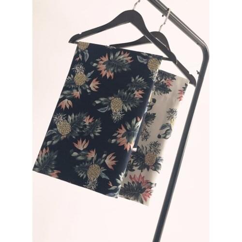 Pineapple vintage fabric Retro style fabric Calico Printed cotton fabric for DIY Bag 1order=50cm*140cm