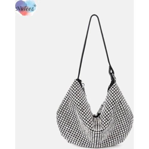 Nuleez Diamonds Evening Bag Women Fashion Ladies daily Clutch Bag Bling Bling Shining Beautiful Wearing in Summer