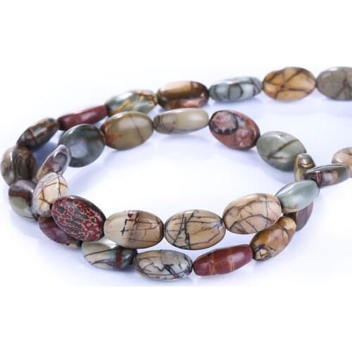 1 Strand Natural gemstone,Semi-precious stones,Jewelry accessories,Multi Color Picasso Jasper Fashion Loose Beads,11x6mm,25.3g