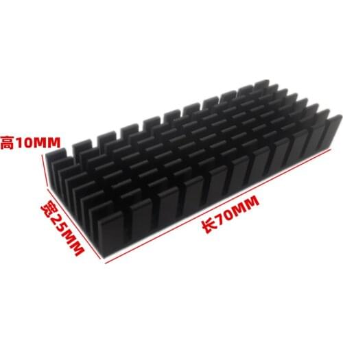 1pcs / 20pcs Aluminium Radiating Fin Cooling Heatsink 70*25*10MM Black Slotted Radiator for LED Power Transistor Chip Power PCB