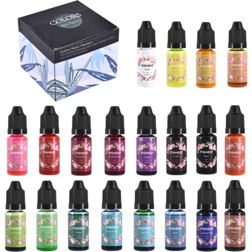 20 Bottles/Set Resin Pigment Oily Liquid Dye Ink Diffusion Colorant For DIY Crystal UV Epoxy Resin Crafts Jewelry Making Tools