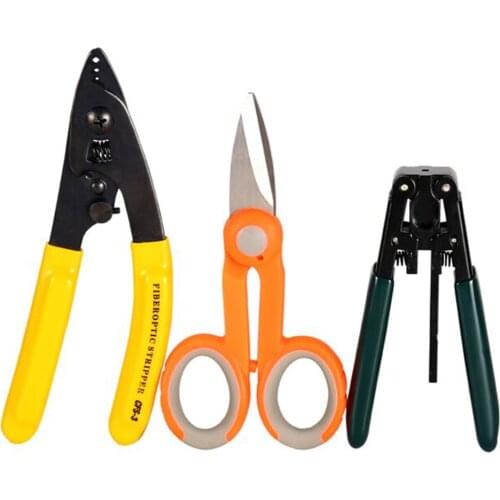 3 in 1 FTTH Splice fiber optic tool kits CFS-3 Fiber Optic Stripper+CP-FB01 cable sheath stripper+ Kevlar scissors free shipping