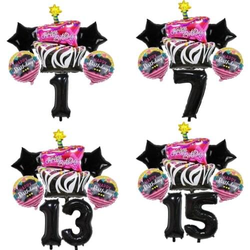 32inch Black Number Foil Balloon Chocolate Cake Balloons Set Adult Individual Birthday Party Decorations Kids