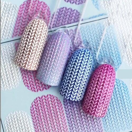 3D Acrylic Engraved Nail Sticker Winter Sweater Charm desgin Water Decals Empaistic Nail Water Slide Decals Z0249