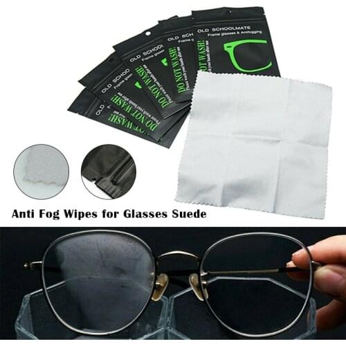 Portable 5Pcs Anti Fog Wipes for Glasses Reusable Suede Defogger Cloth for Eyeglasses -WT