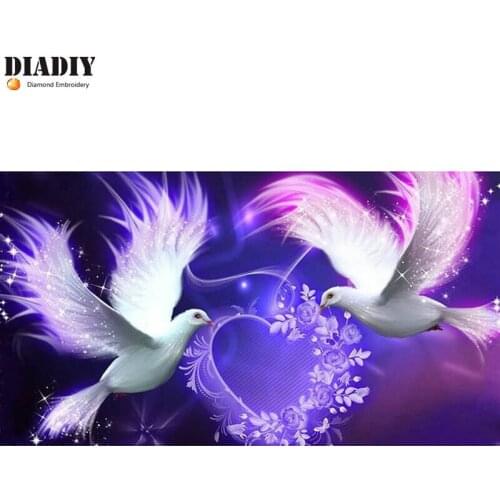 Diy 5d diamond painting cross stitch Custom peace pigeo full round diamond mosaic crystal embroidery canvas painting handicraft