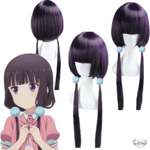 Anime Cosplay Blend S Maika Sakuranomiya Long Purple Straight Heat Resistant Synthetic Hair Cosplay Halloween Party Free Wig Cap