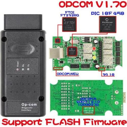 OP COM for V1.70 OBD2 OP-COM Car Diagnostic Scanner Real PIC18f458 OPCOM for Car Diagnostic Tool Flash Firmware
