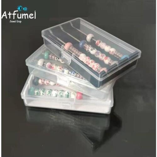 White Acrylic Beads Box Metal Tubes Bead Assorted Collection Box Charms Display Storage Holder Jewelry Organizer Tray With Cover