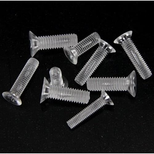 Free shipping 50pcs plastic screws, nylon, transparent screws, PC countersunk head, flat head, cross acrylic, M3 M4 M5 M6