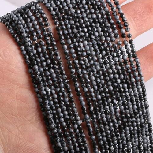 2020 New Wholesale Natural Stone Beads Snowflow Stone Beads for Jewelry Making Beadwork DIY Bracelet Accessories 2mm 3mm