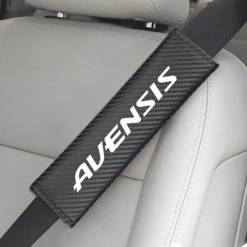 2pcs Auto Carbon fiber Seat Belt Cover for Toyota Avensis t25 t27 Accessories Car Styling