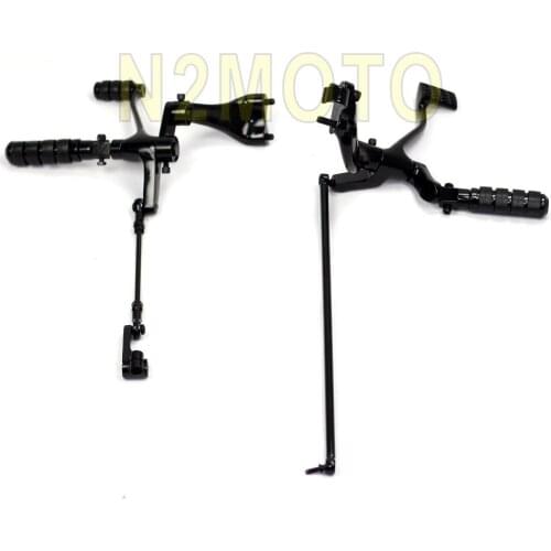 Black Forward Controls Complete Kit Pegs Levers Linkage for 2004-2013 Harley Sportster 883 1200 XL883 XL1200 Custom Low